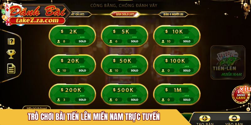 Trò chơi bài Tiến Lên Miền Nam trực tuyến